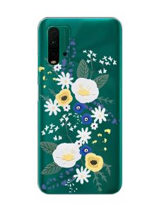 Прозорий чохол на Xiaomi Redmi 9T  :: Квіти. Акварель (принт 271)