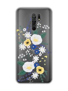 Прозорий чохол на Xiaomi Redmi 9 :: Квіти. Акварель (принт 271)