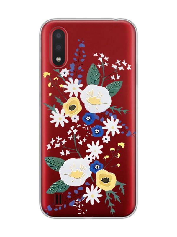Прозорий чохол для Samsung Galaxy A01 :: Квіти. Акварель (принт 271)