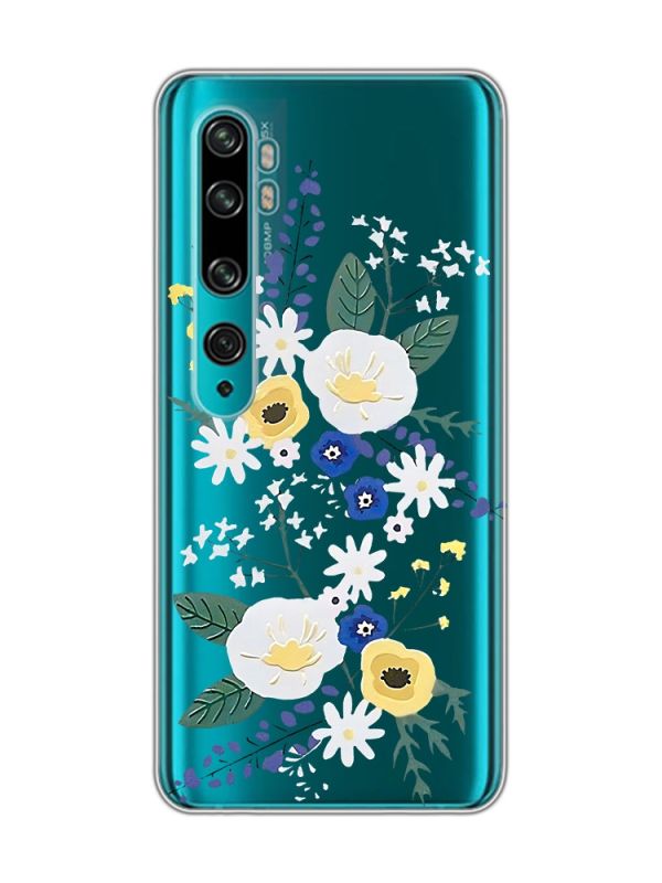 Прозорий чохол на Xiaomi Mi Note 10/Note 10 Pro :: Квіти. Акварель (принт 271)