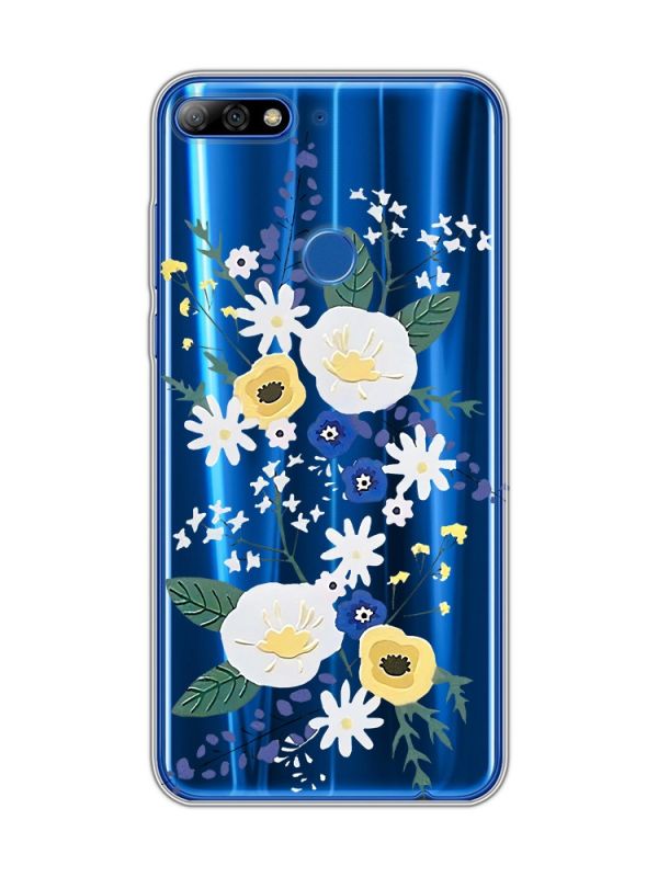 Прозорий чохол на Huawei Y7 2018 / Y7 prime 2018 :: Квіти. Акварель (принт 271)