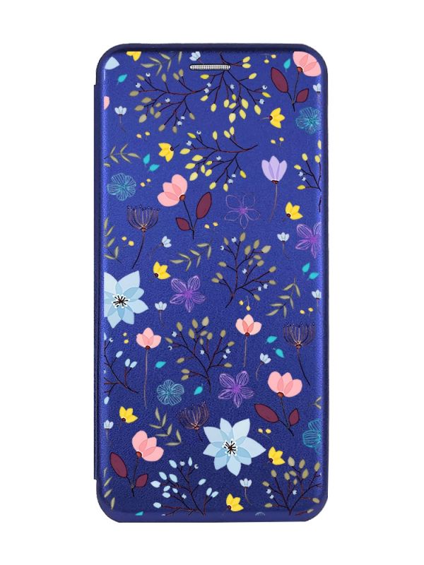 Чохол-книжка з малюнком для Samsung Galaxy А10 (2019) А105 Синій :: Квітковий фон (принт 267)