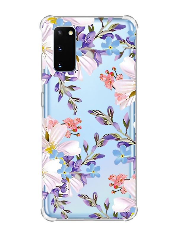 Чохол із потовщеними кутами на Samsung Galaxy S20 Plus :: Квітковий малюнок (принт 272)