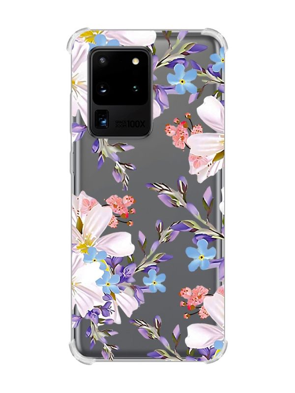 Чохол з потовщеними кутами на Samsung Galaxy S20 Ultra :: Квітковий малюнок (принт 272)