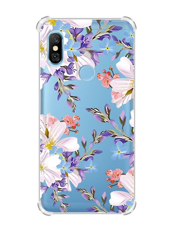 Чохол з потовщеними кутами на Xiaomi Redmi Note 6 Pro :: Квітковий малюнок (принт 272)