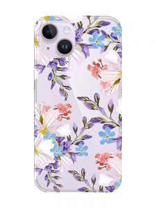 Прозорий чохол із захистом камери на iPhone 14 :: Квітковий малюнок (принт 272)