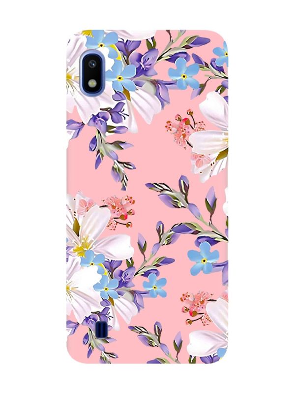 Матовий рожевий чохол на Samsung Galaxy A10 (2019) A105 :: Квітковий малюнок (принт 272)