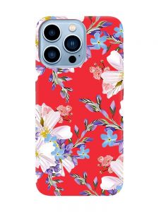Матовий червоний чохол на Apple iPhone 13 Pro Max :: Квітковий малюнок (принт 272)