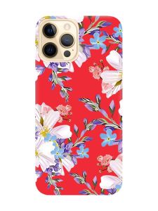 Матовий червоний чохол на Apple iPhone 12 Pro Max :: Квітковий малюнок (принт 272)