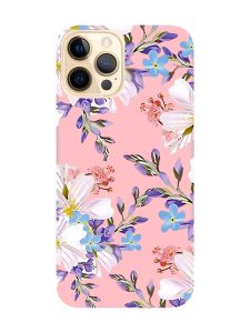 Матовий рожевий чохол на Apple iPhone 12 Pro Max :: Квітковий малюнок (принт 272)