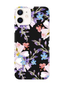 Матовий чорний чохол на Apple iPhone 12 / 12 Pro (6.1) :: Квітковий малюнок (принт 272)