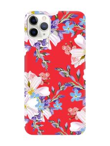 Матовий червоний чохол на iPhone 11 Pro Max (6.5) :: Квітковий малюнок (принт 272)