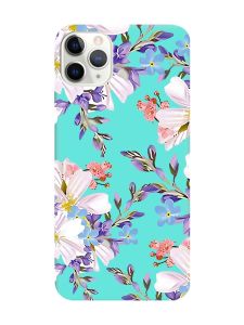 Матовий бірюзовий чохол на iPhone 11 Pro Max (6.5) :: Квітковий малюнок (принт 272)