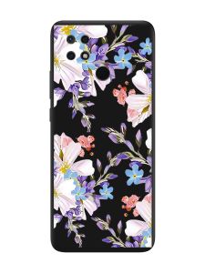 Матовий чорний чохол на Xiaomi Redmi 10C :: Квітковий малюнок (принт 272)