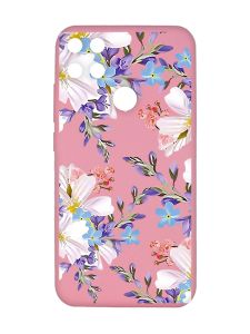 Матовий рожевий чохол на Xiaomi Redmi 10C :: Квітковий малюнок (принт 272)