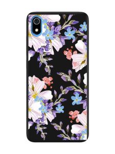 Матовий чорний чохол на Xiaomi Redmi 7A :: Квітковий малюнок (принт 272)
