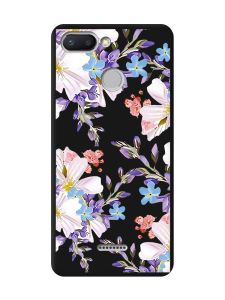 Матовий чорний чохол на Xiaomi Redmi 6 :: Квітковий малюнок (принт 272)