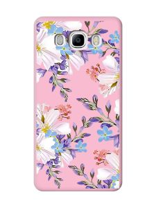 Матовий рожевий чохол на Samsung Galaxy J7(2016) J710 :: Квітковий малюнок (принт 272)