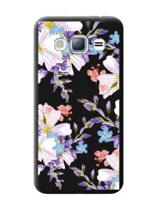 Матовий чорний чохол на Samsung Galaxy J3 / J310 :: Квітковий малюнок (принт 272)