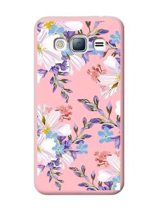 Матовий рожевий чохол на Samsung Galaxy J3 / J310 :: Квітковий малюнок (принт 272)