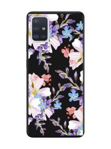 Матовий чорний чохол на Samsung Galaxy A51 :: Квітковий малюнок (принт 272)