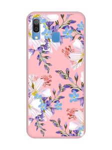 Матовий рожевий чохол на Samsung Galaxy A30 (2019) / A20 (2019) :: Квітковий малюнок (принт 272)
