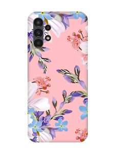 Матовий рожевий чохол на Samsung A13 4G :: Квітковий малюнок (принт 272)