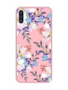 Матовий рожевий чохол на Samsung Galaxy A11 :: Квітковий малюнок (принт 272)