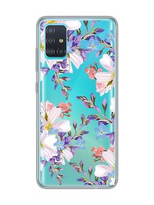 Прозорий чохол на Samsung Galaxy A51 :: Квітковий малюнок (принт 272)