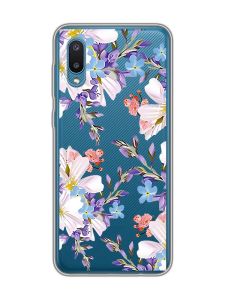 Прозорий чохол на Samsung Galaxy A02/A022 (2021) :: Квітковий малюнок (принт 272)