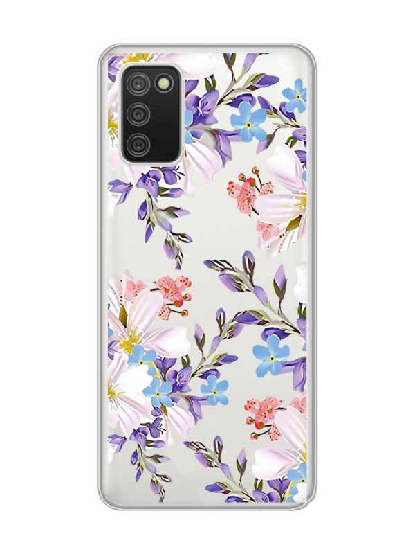 Прозорий чохол для Samsung Galaxy A02s :: Квітковий малюнок (принт 272)
