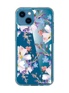 Прозорий чохол для iPhone 13 mini :: Квітковий малюнок (принт 272)