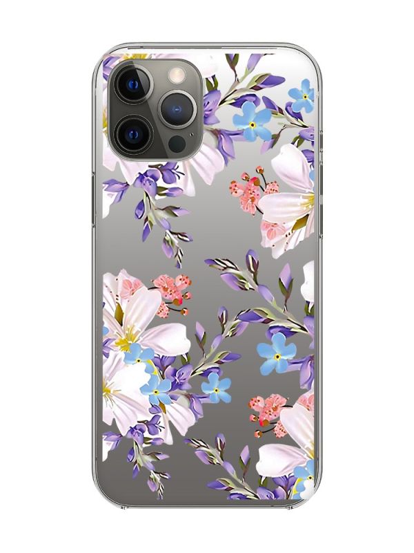 Прозорий чохол на iPhone 12 Pro Max :: Квітковий малюнок (принт 272)