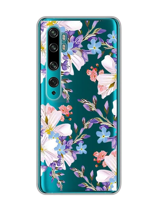 Прозорий чохол на Xiaomi Mi Note 10/Note 10 Pro :: Квітковий малюнок (принт 272)
