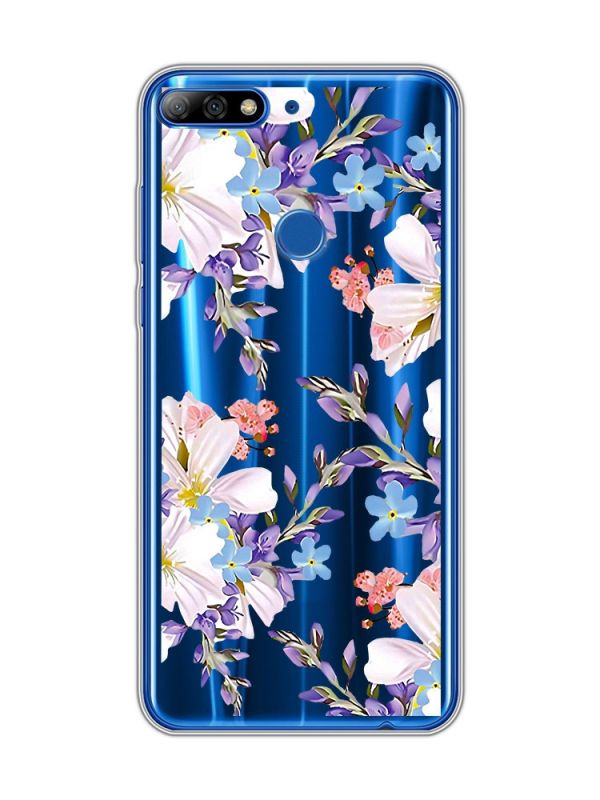 Прозорий чохол на Huawei Y7 2018 / Y7 prime 2018 :: Квітковий малюнок (принт 272)
