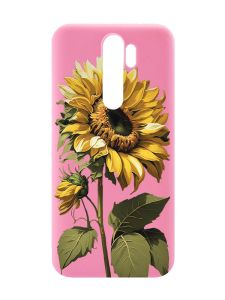 Матовий рожевий чохол на Xiaomi Redmi Note 8 Pro :: Соняшник (принт 274)