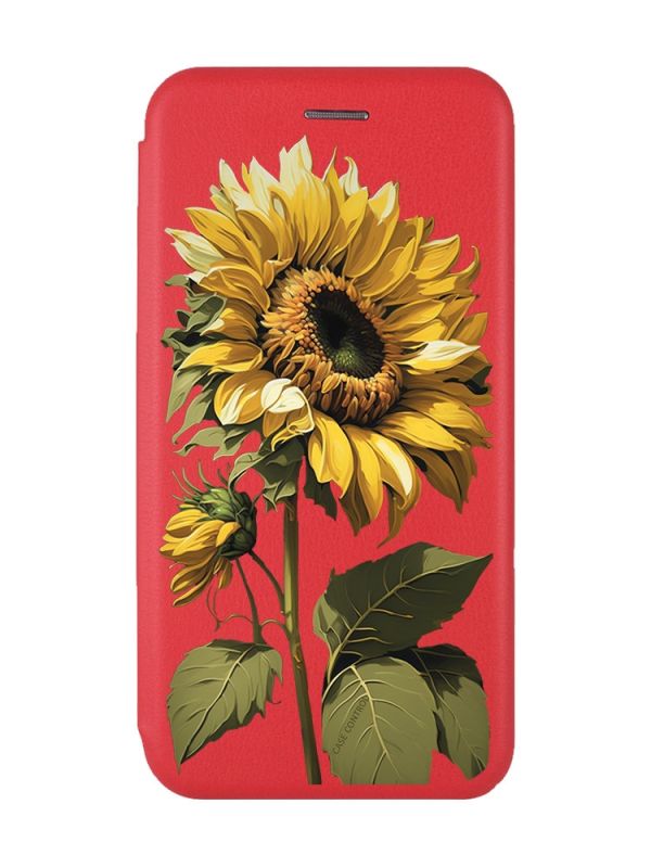Чохол-книжка з малюнком для Samsung Galaxy A32 Червоний :: Соняшник (принт 274)