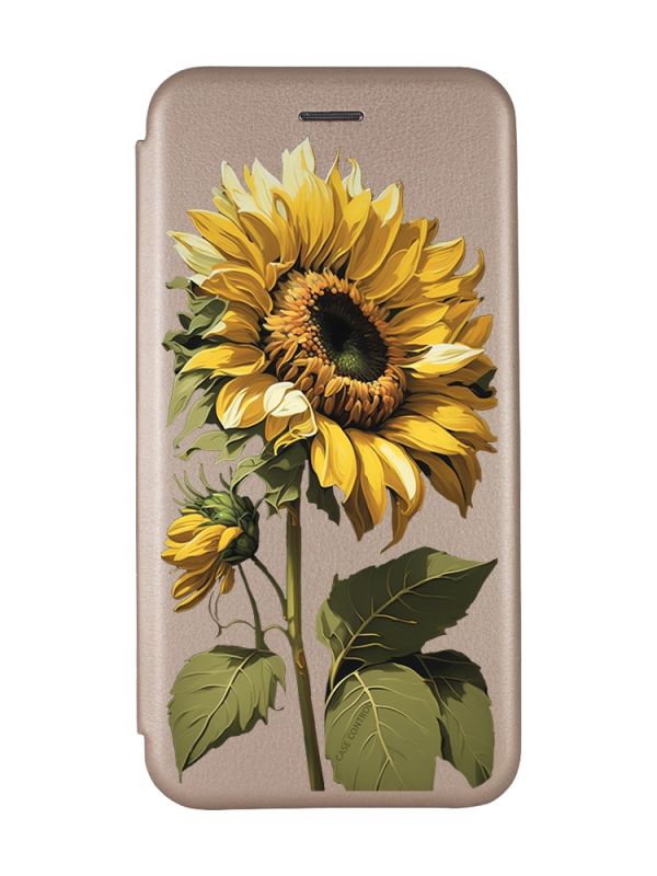 Чохол-книжка з малюнком для Samsung Galaxy A53 4G Золотий :: Соняшник (принт 274)