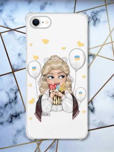 Чохол з потовщеними кутами на iPhone 7/ 7s/ 8/ 8s :: Українка з солодощами (патріотичний принт 175)