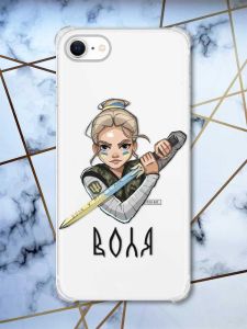 Чохол з потовщеними кутами на iPhone 7/ 7s/ 8/ 8s :: Українська захисниця (патріотичний принт 170)