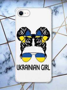 Чохол з потовщеними кутами на iPhone 7/ 7s/ 8/ 8s :: Українська дівчина (патріотичний принт 113)