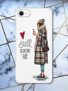 Чохол з потовщеними кутами на iPhone 7/ 7s/ 8/ 8s :: Дівчина з кавою (принт 59)