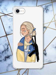 Чохол з потовщеними кутами на iPhone 7/ 7s/ 8/ 8s :: Мама-захисниця (патріотичний принт 21)