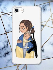 Чохол з потовщеними кутами на iPhone 7/ 7s/ 8/ 8s :: Мама-захисниця (патріотичний принт 20)