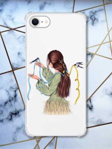 Чохол з потовщеними кутами на iPhone 7/ 7s/ 8/ 8s :: Дівчина з ластівками (принт 16)