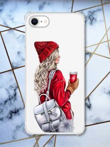 Чохол з потовщеними кутами на iPhone 7/ 7s/ 8/ 8s :: Дівчина з рюкзаком (принт 9)