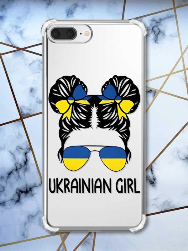 Чохол з потовщеними кутами на iPhone 7 Plus/8 Plus :: Українська дівчина (принт 113)