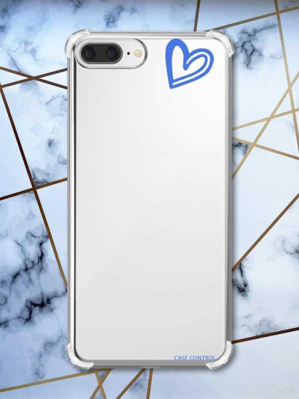 Чохол з потовщеними кутами на iPhone 7 Plus/8 Plus :: Сердечко синє (принт 48)