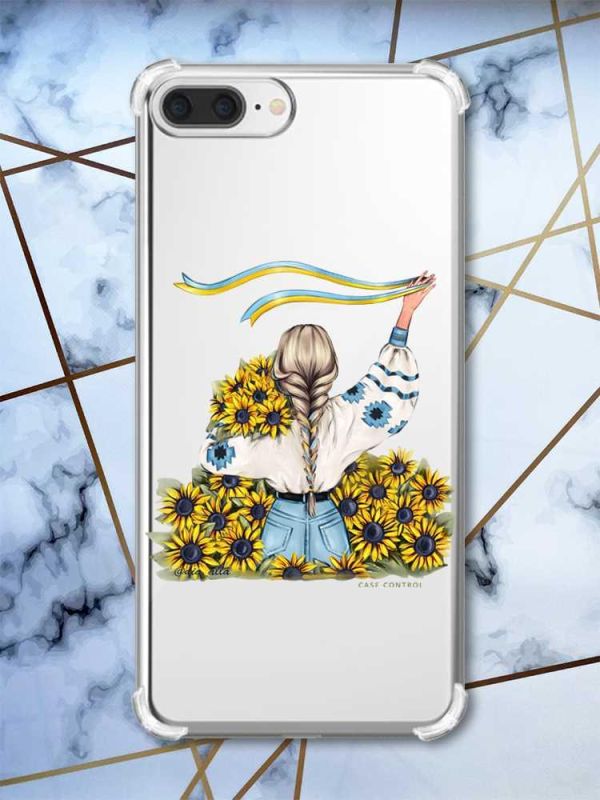 Чохол з потовщеними кутами на iPhone 7 Plus/8 Plus :: Дівчина зі стрічкою (принт 25)