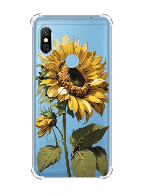 Чохол з потовщеними кутами на Xiaomi Redmi Note 6 Pro :: Соняшник (принт 274)